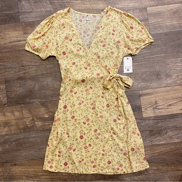Billabong Sunlit Floral Mini Wrap Dress - Picture 2 of 14